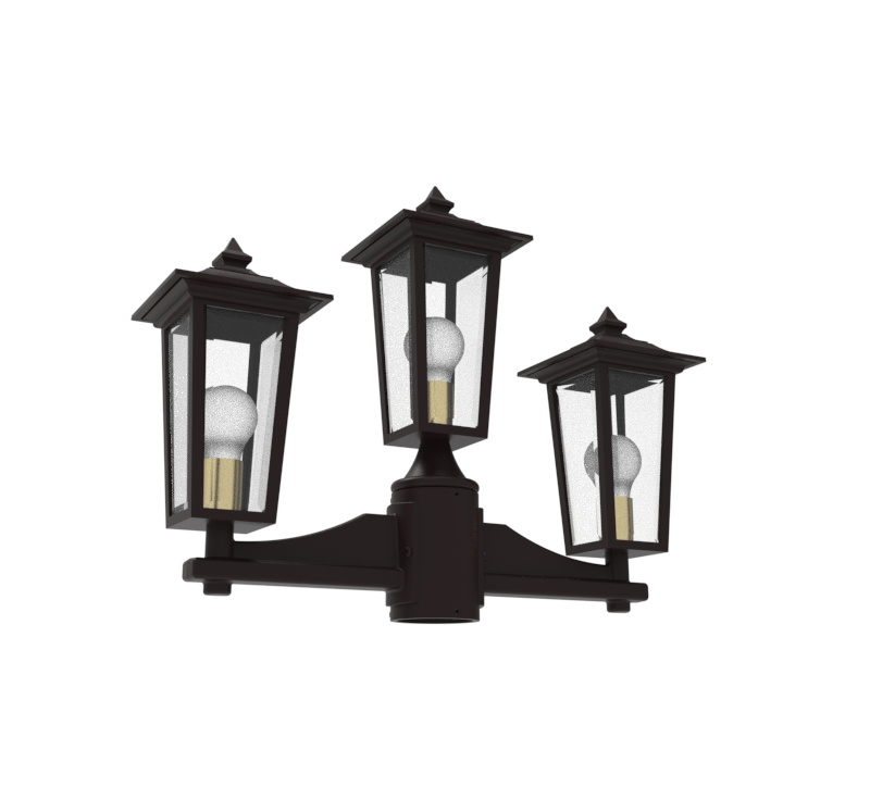 Orleans - Montage à deux têtes et tête central vers le haut pour poteau format petit - 12868