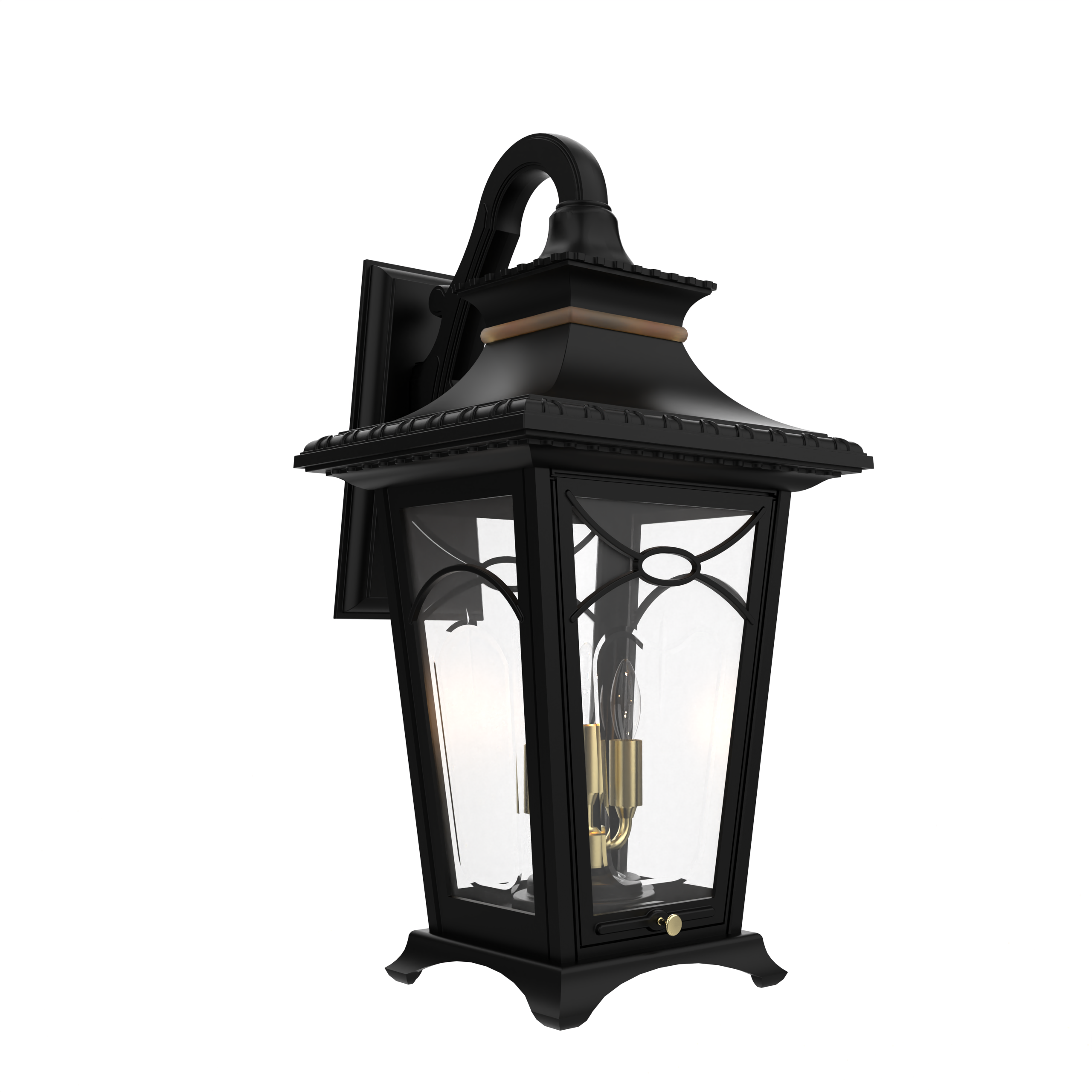 Bellissima - Luminaire mural extérieur montage bras décoratif vers le bas fond fermé format moyen - 20121