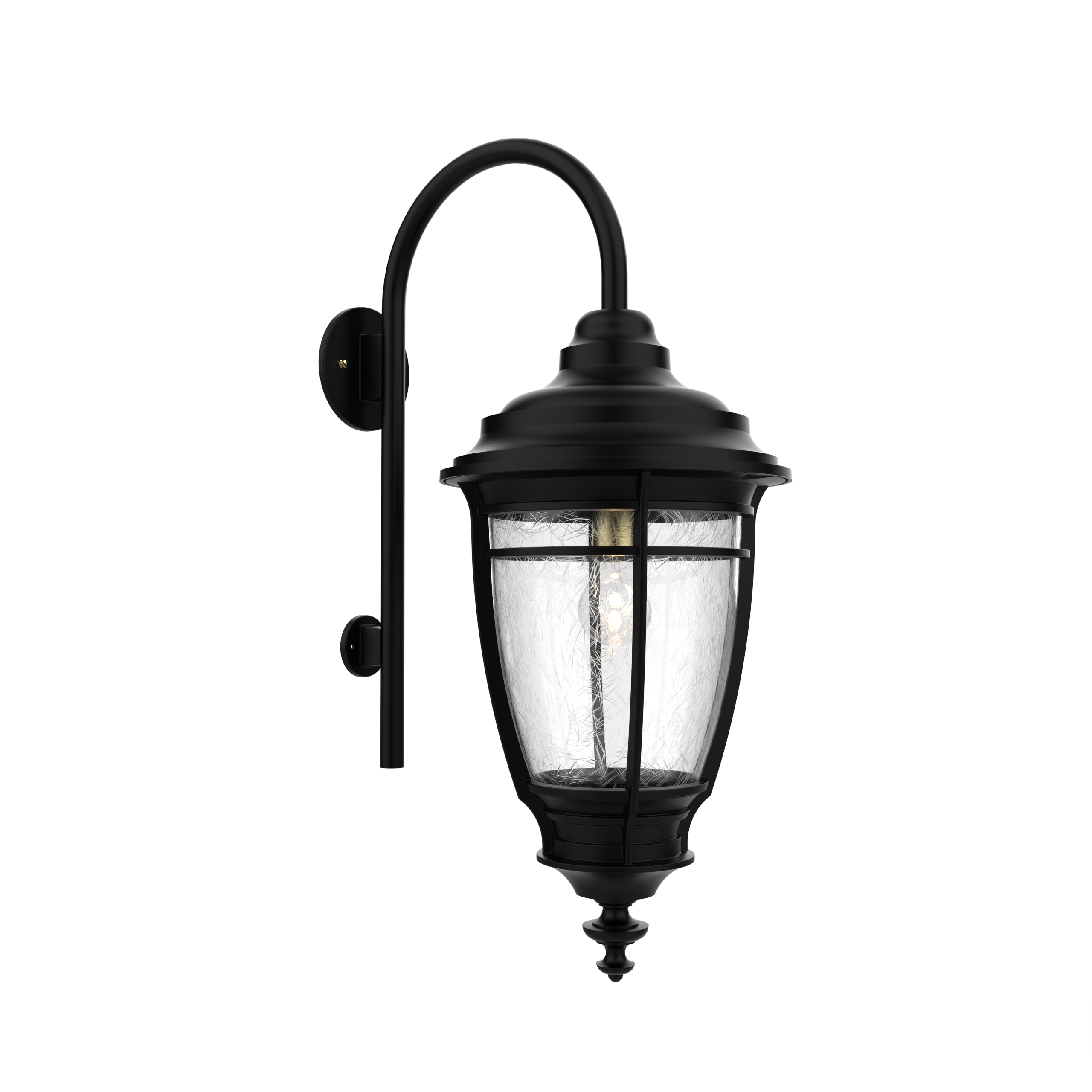 Portland - Luminaire mural extérieur montage avec canne vers le bas fond fermé format moyen - 20299