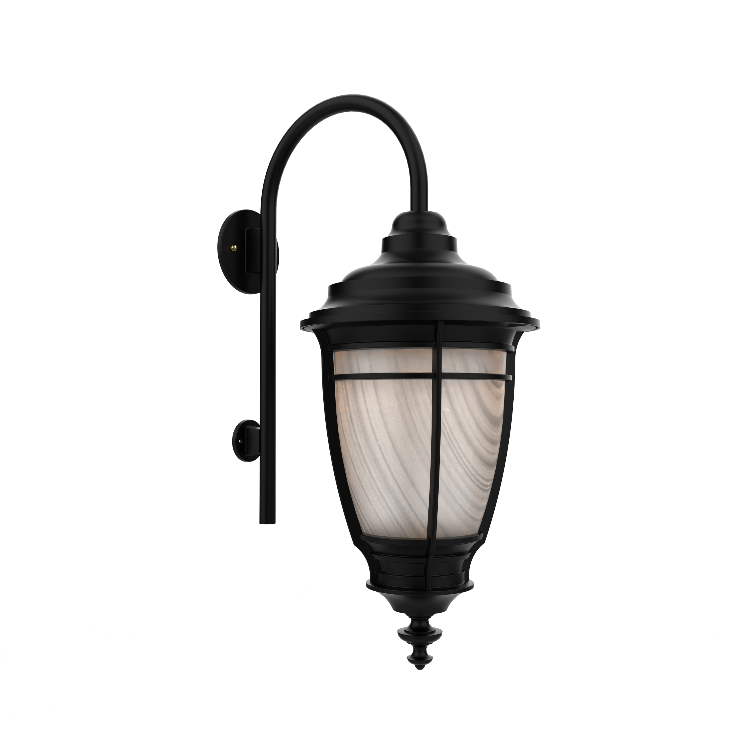 Portland - Luminaire mural extérieur montage avec canne vers le bas fond fermé format moyen - 20299