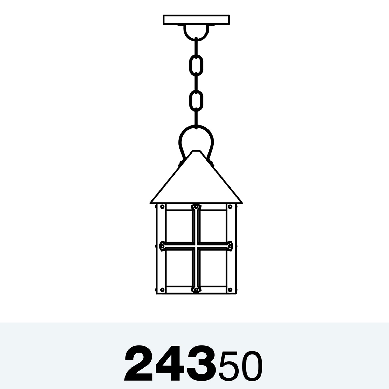 Montebello - Montage au plafond avec chaine fond ouvert format moyen - 24350