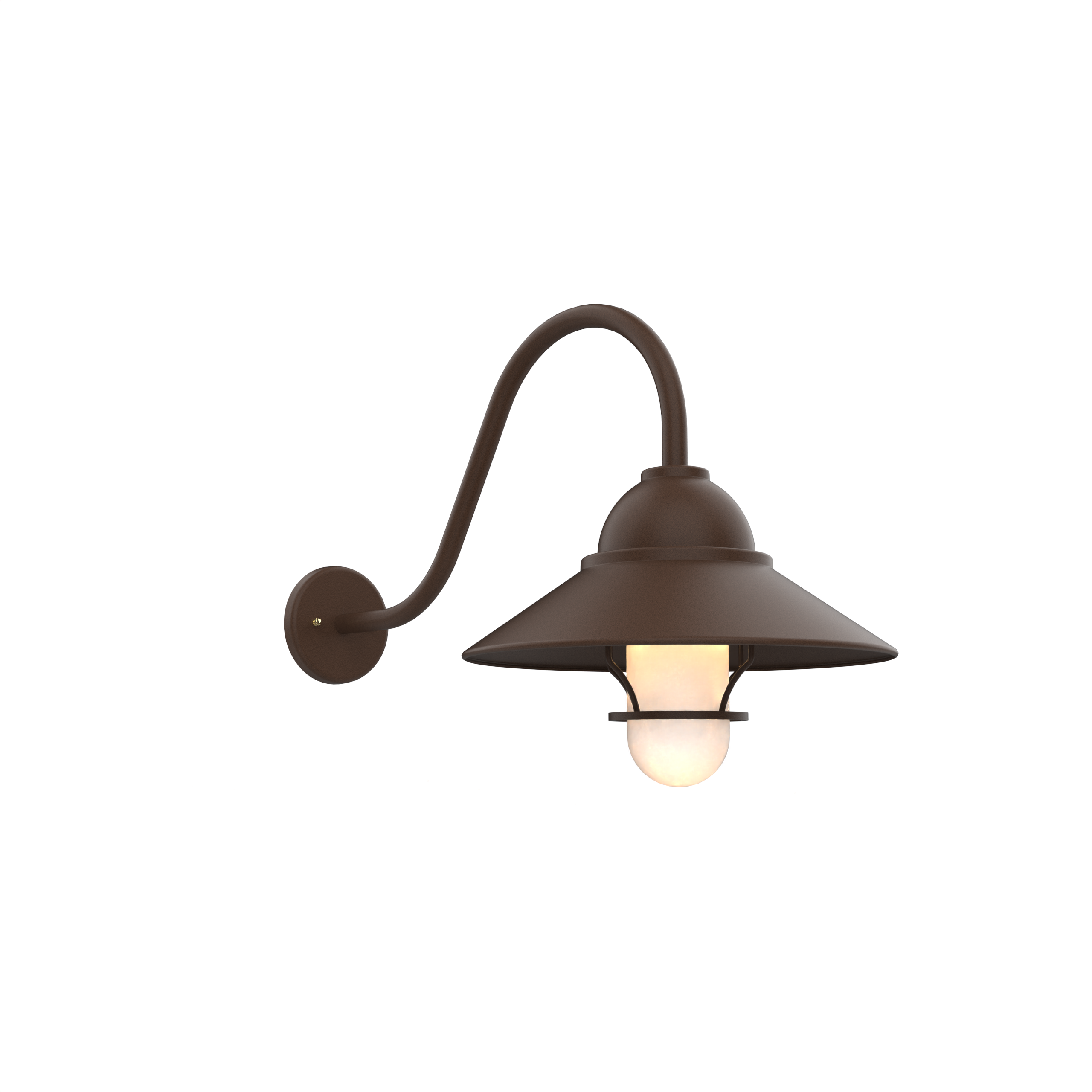 San Francisco - Luminaire mural extérieur montage vers le bas sur col de cygne avec globe et grille format grand - 32292