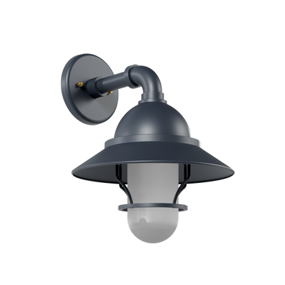 San Francisco - Luminaire mural extérieur montage vers le bas avec globe et grille format moyen - 22221