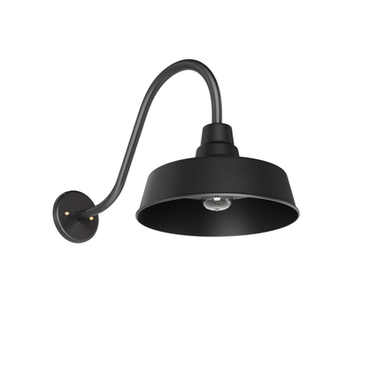 San Francisco • Luminaire mural extérieur montage vers le bas sur col de cygne fond ouvert format moyen [22992]