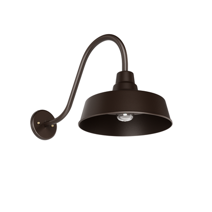 San Francisco • Luminaire mural extérieur montage vers le bas sur col de cygne fond ouvert format moyen [22992]