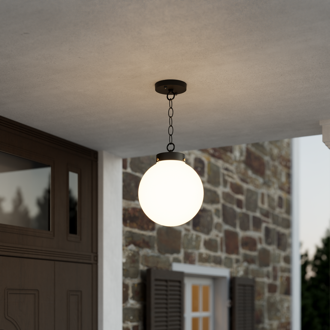 Key West - Montage au plafond avec chaîne format moyen - 23050