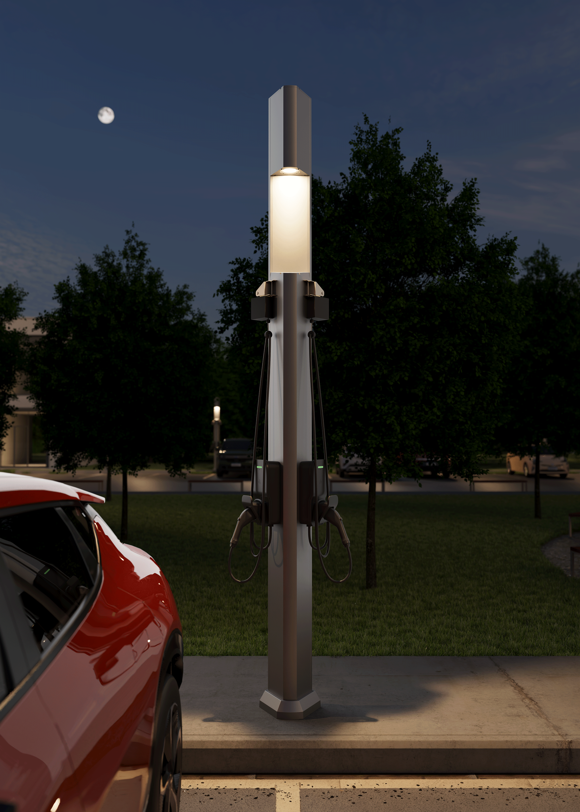 Piédestal Universel &quot;Commercial&quot; SNOC pour 2 bornes de recharge Type 2 VE • P2