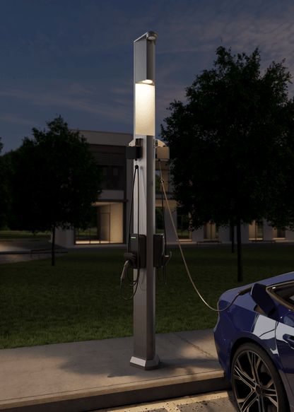 Piédestal Universel &quot;Commercial&quot; SNOC pour 2 bornes de recharge Type 2 VE • P2