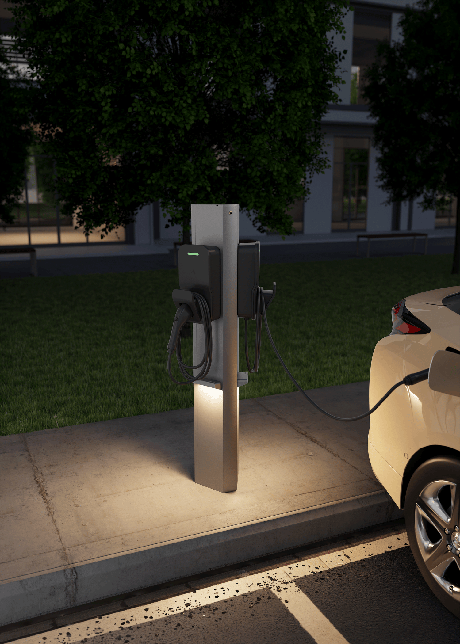 Piédestal Universel &quot;Commercial&quot; SNOC pour 2 bornes de recharge Type 2 VE • P2