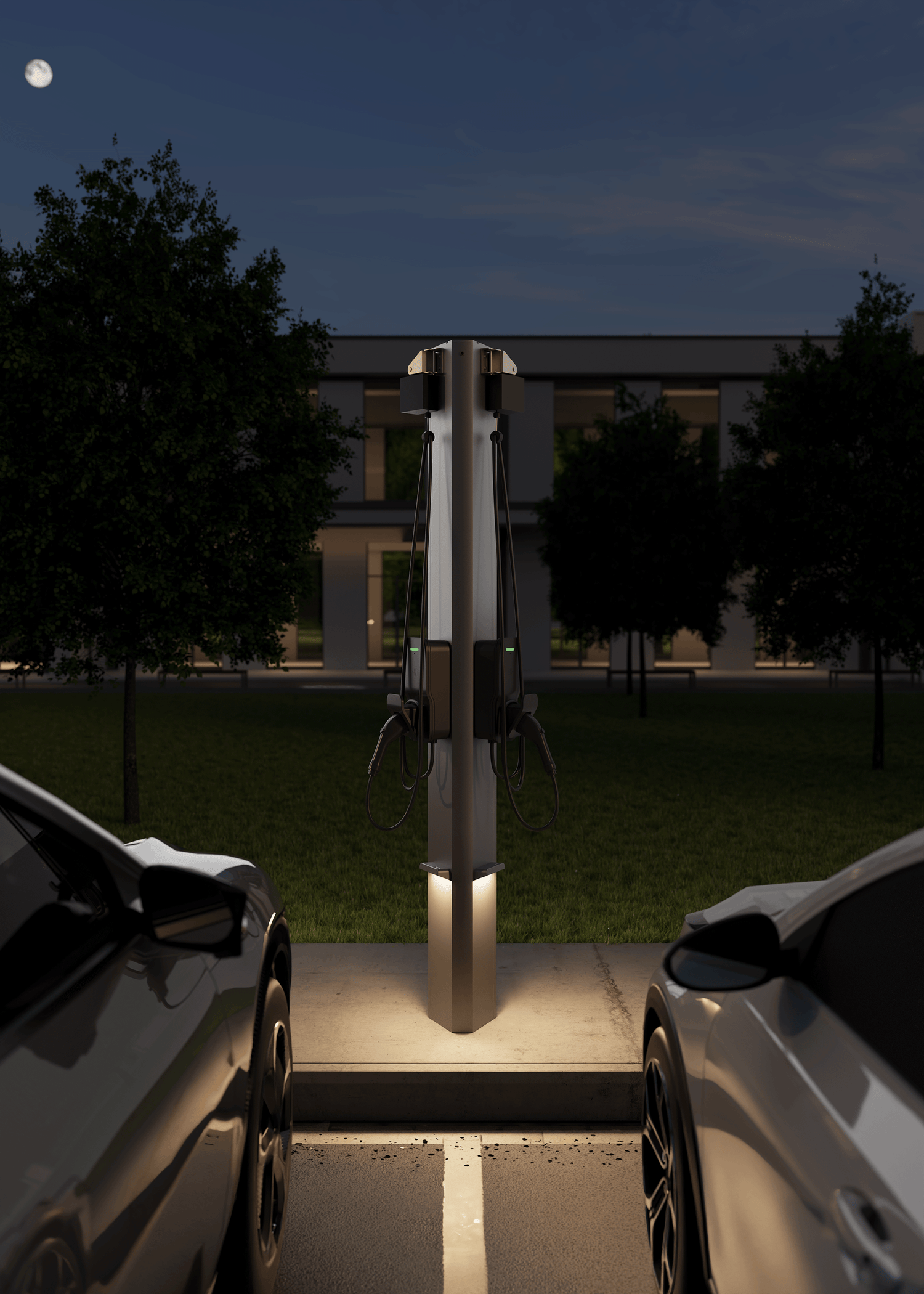 Piédestal Universel &quot;Commercial&quot; SNOC pour 2 bornes de recharge Type 2 VE • P2