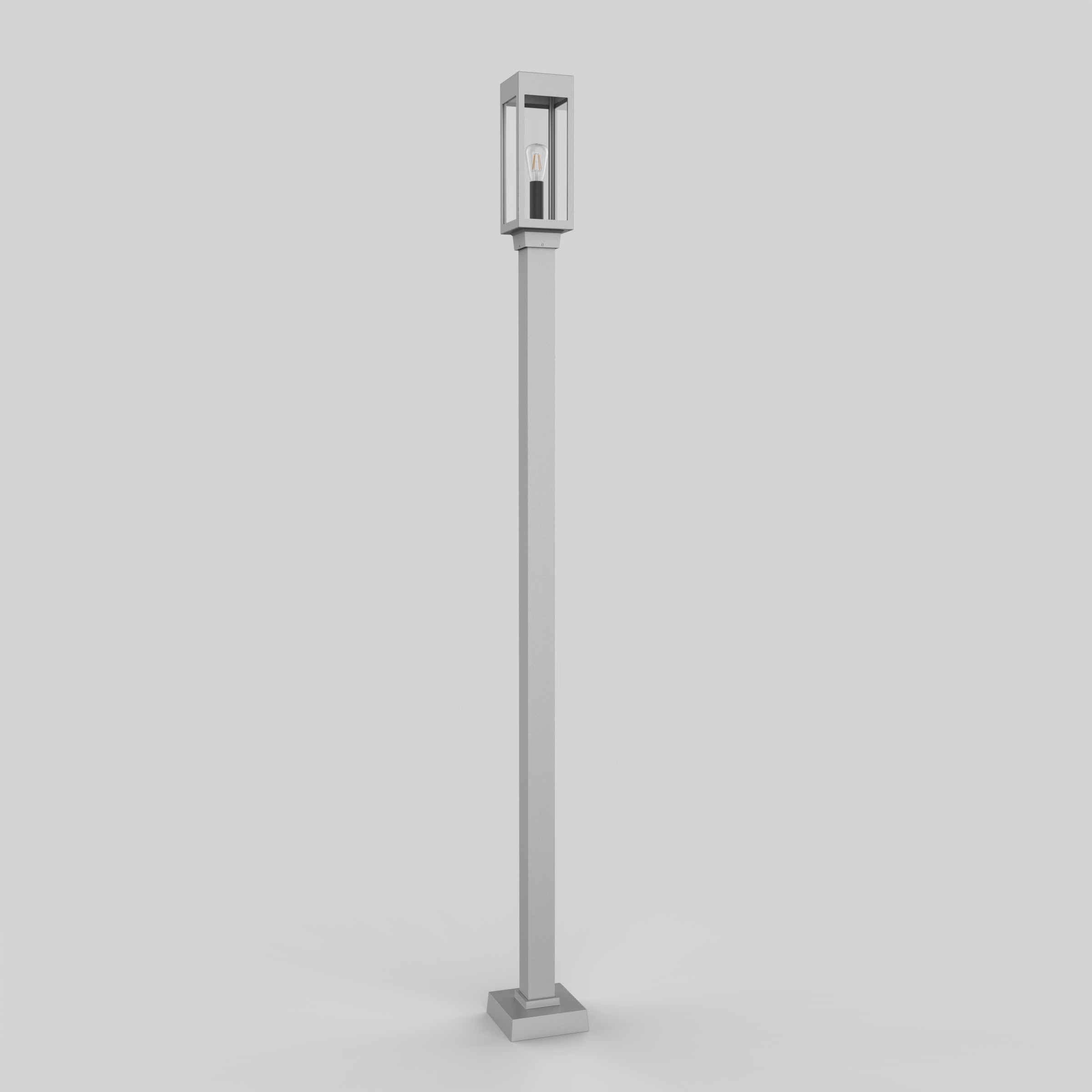 Poteau d’aluminium carré de 3’’ avec base soudée