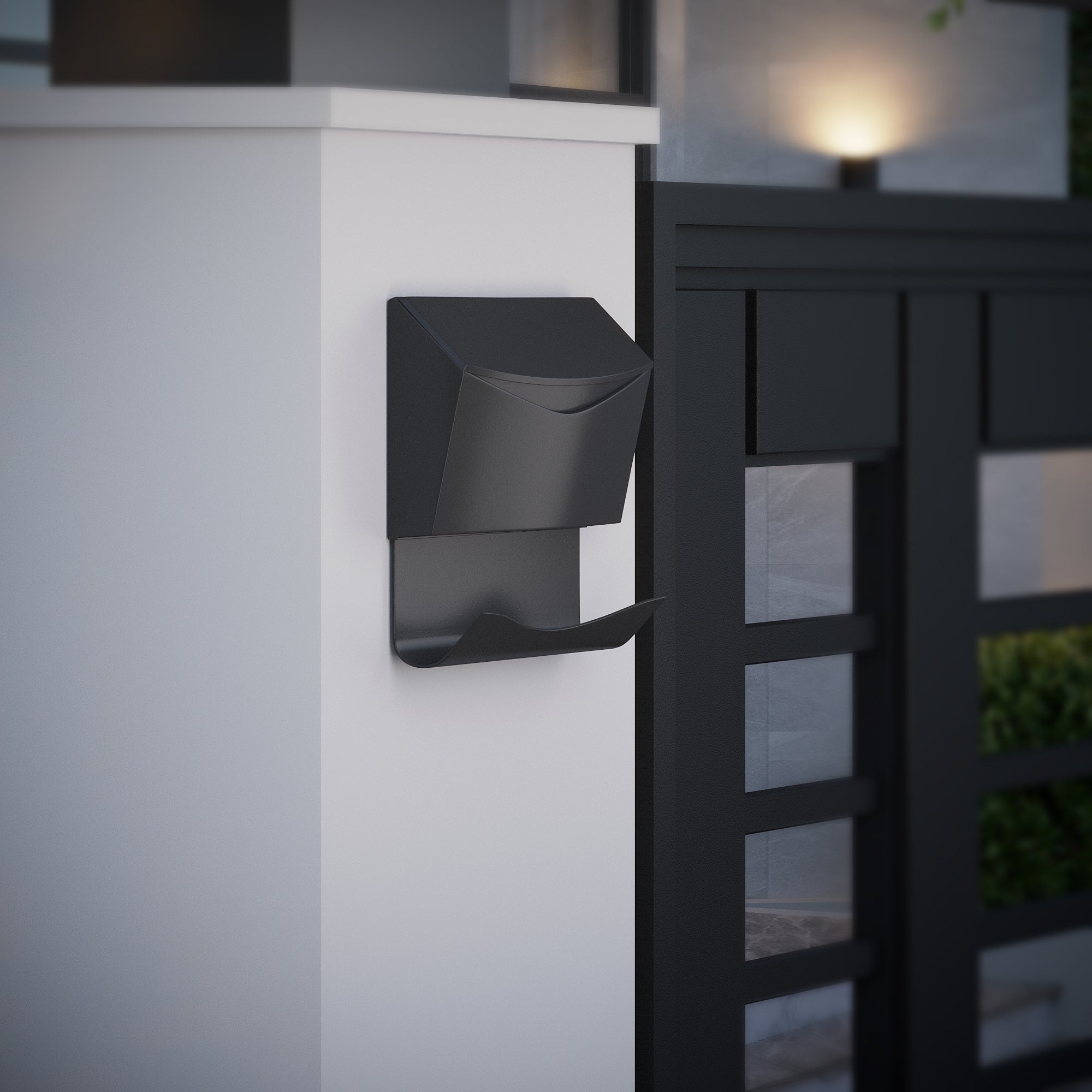 New York • Boîte aux lettres horizontale avec support à journaux  [1799]