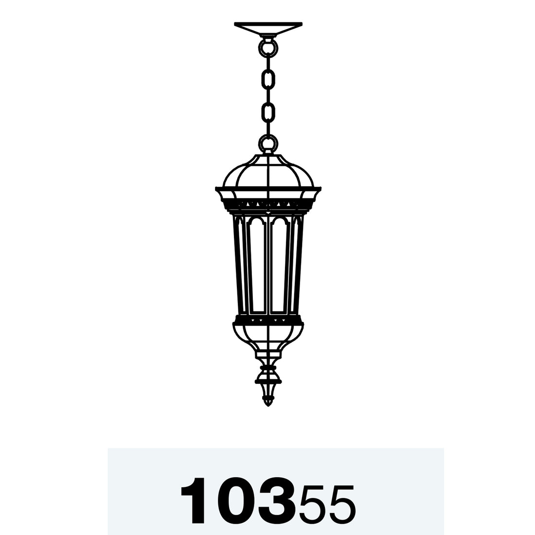 Milan - Montage au plafond avec chaine fond fermé format petit - 10355