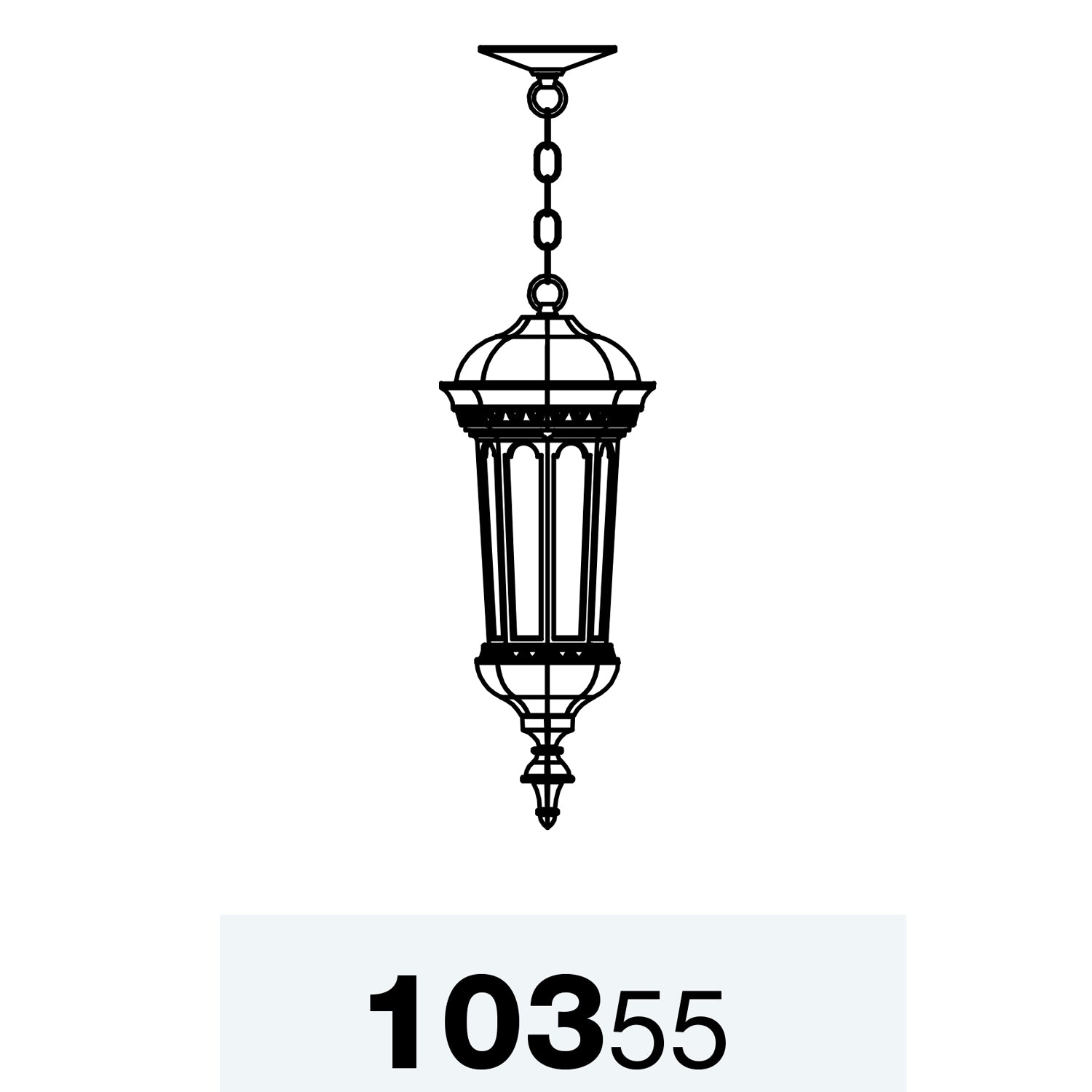 Milan - Montage au plafond avec chaine fond fermé format petit - 10355