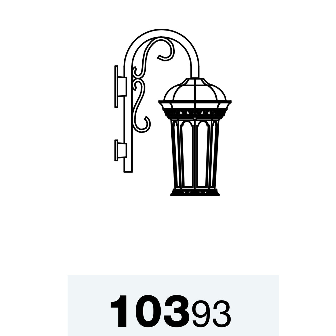 Milan - Luminaire mural extérieur montage vers le bas avec canne fond ouvert format petit - 10393