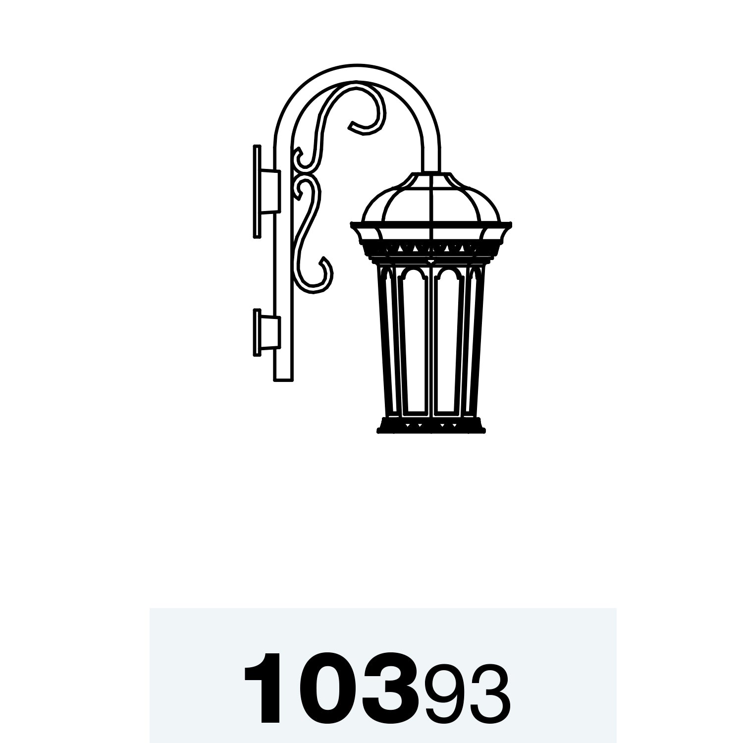 Milan - Luminaire mural extérieur montage vers le bas avec canne fond ouvert format petit - 10393