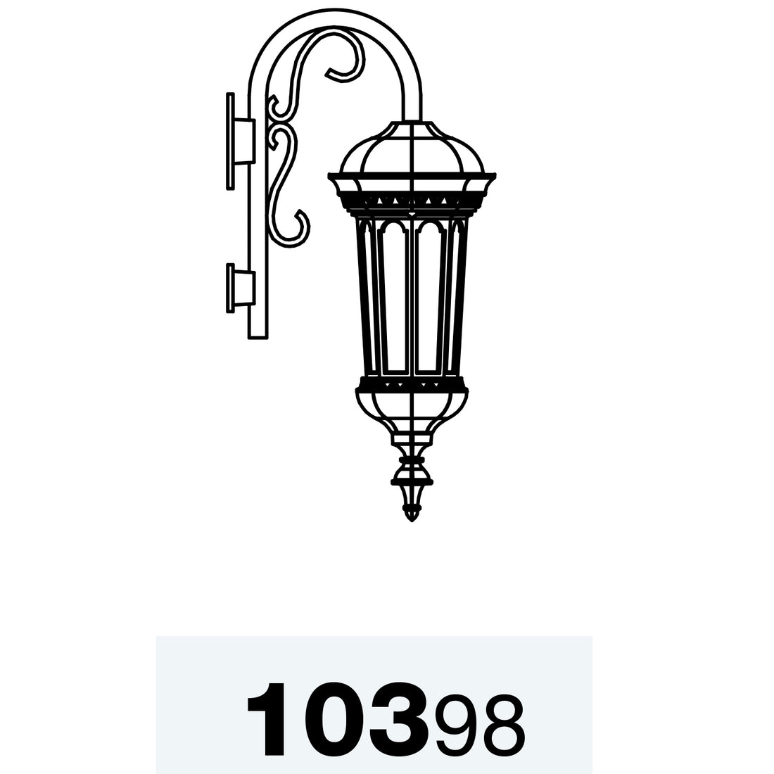 Milan - Luminaire mural extérieur montage vers le bas avec canne fond fermé format petit - 10398