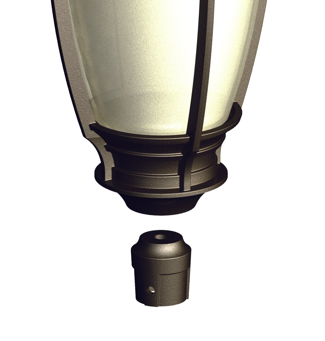 Adapteur de luminaire pour poteau rond 1-1/8&