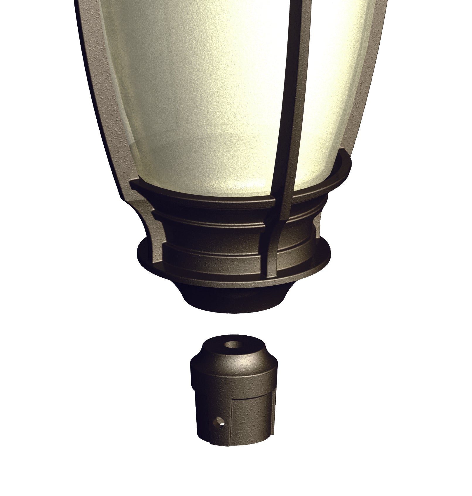 Adapteur de luminaire pour poteau rond 1-1/8&