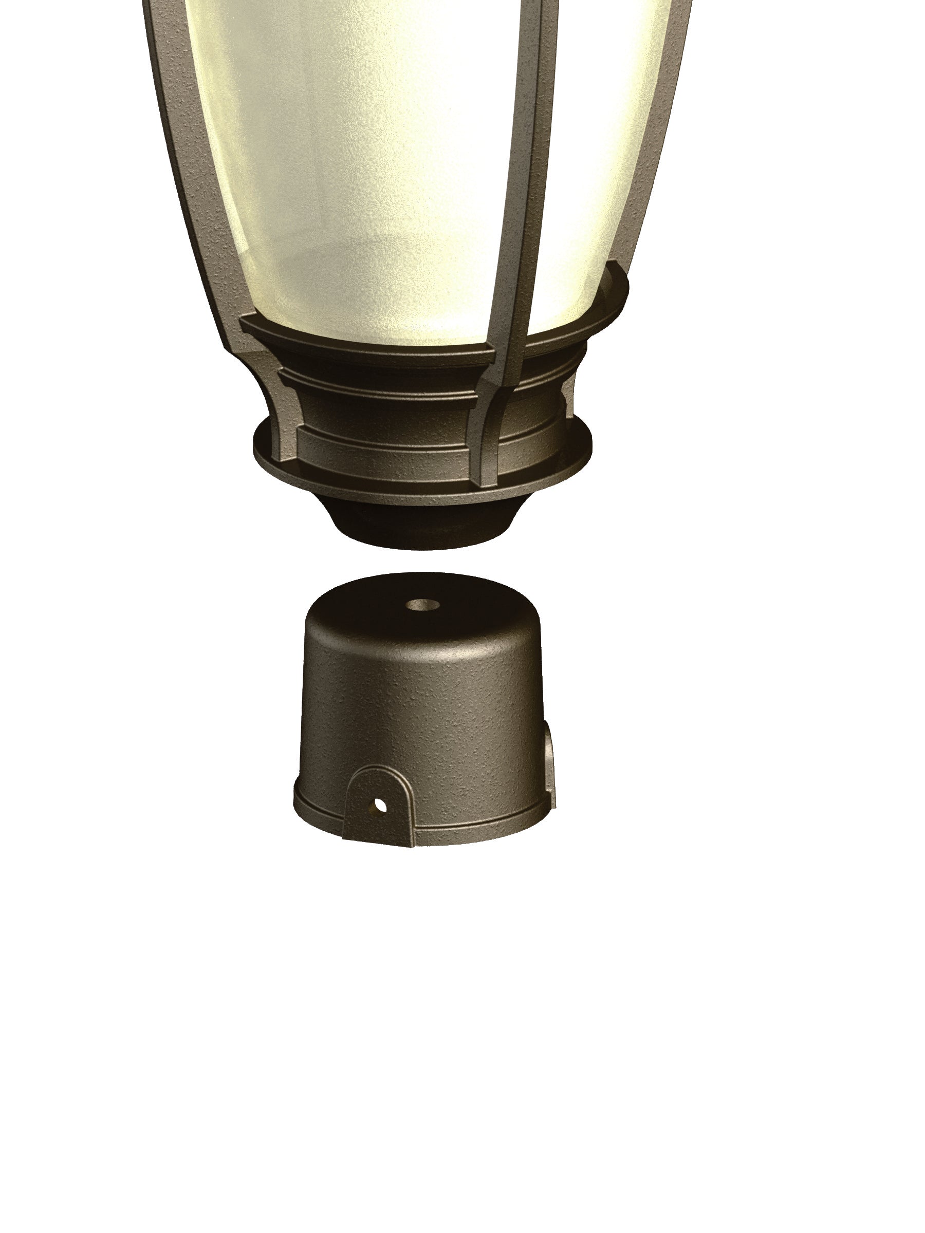 Adapteur de luminaire pour poteau rond 2-3/8&
