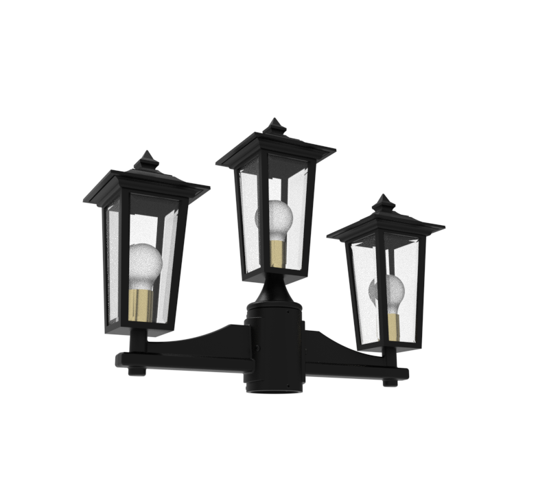 Orleans - Montage à deux têtes et tête central vers le haut pour poteau format petit - 12868