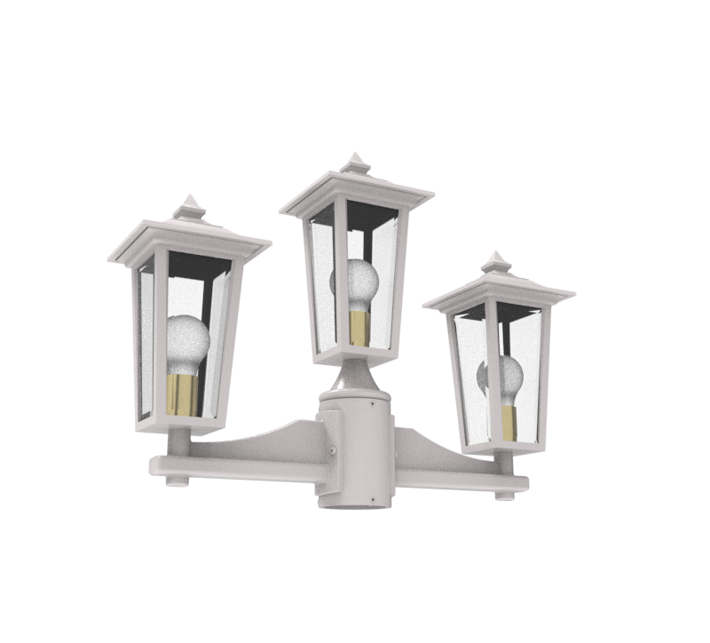 Orleans - Montage à deux têtes et tête central vers le haut pour poteau format petit - 12868