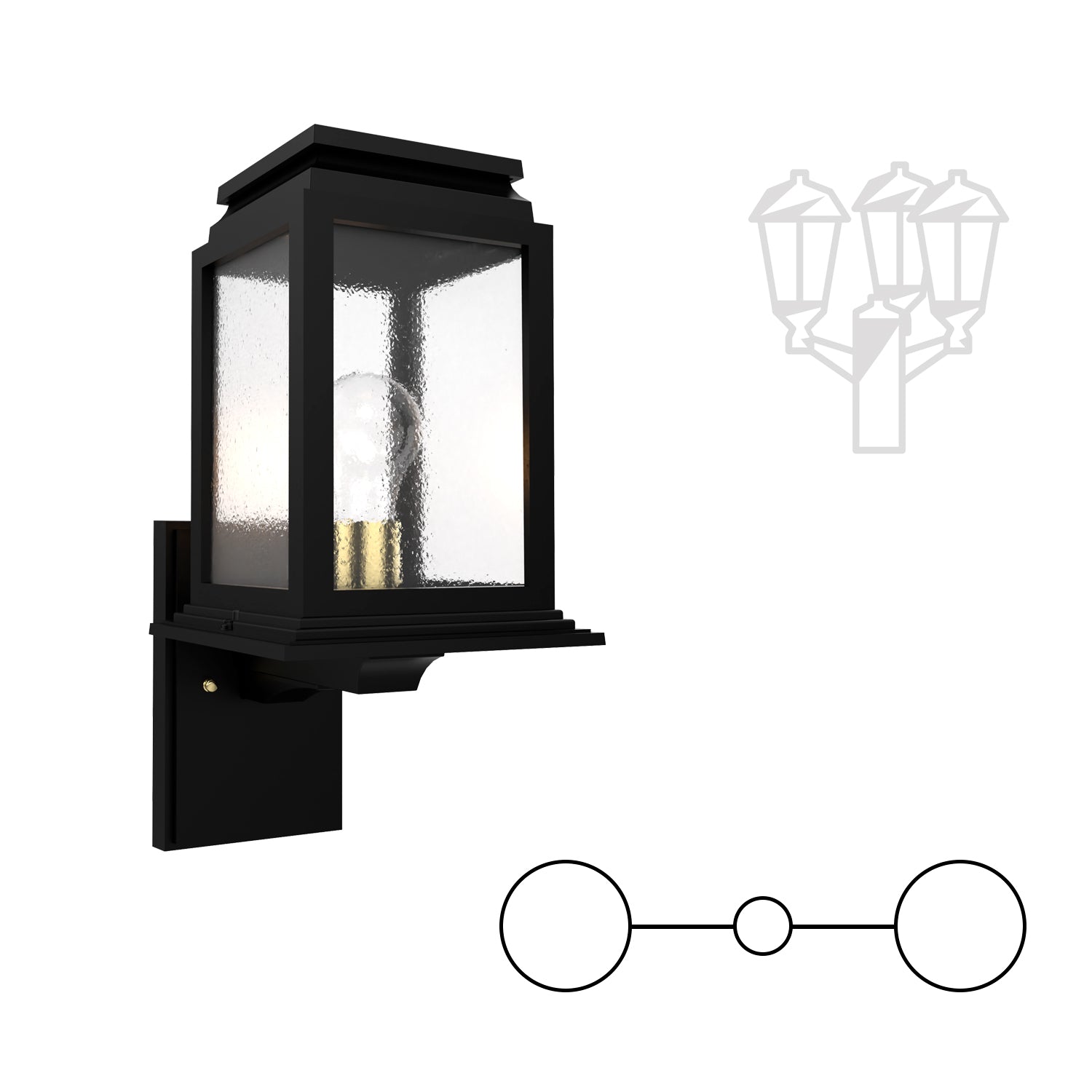 Serie 65e - Two-head mounting up for small post - 16702