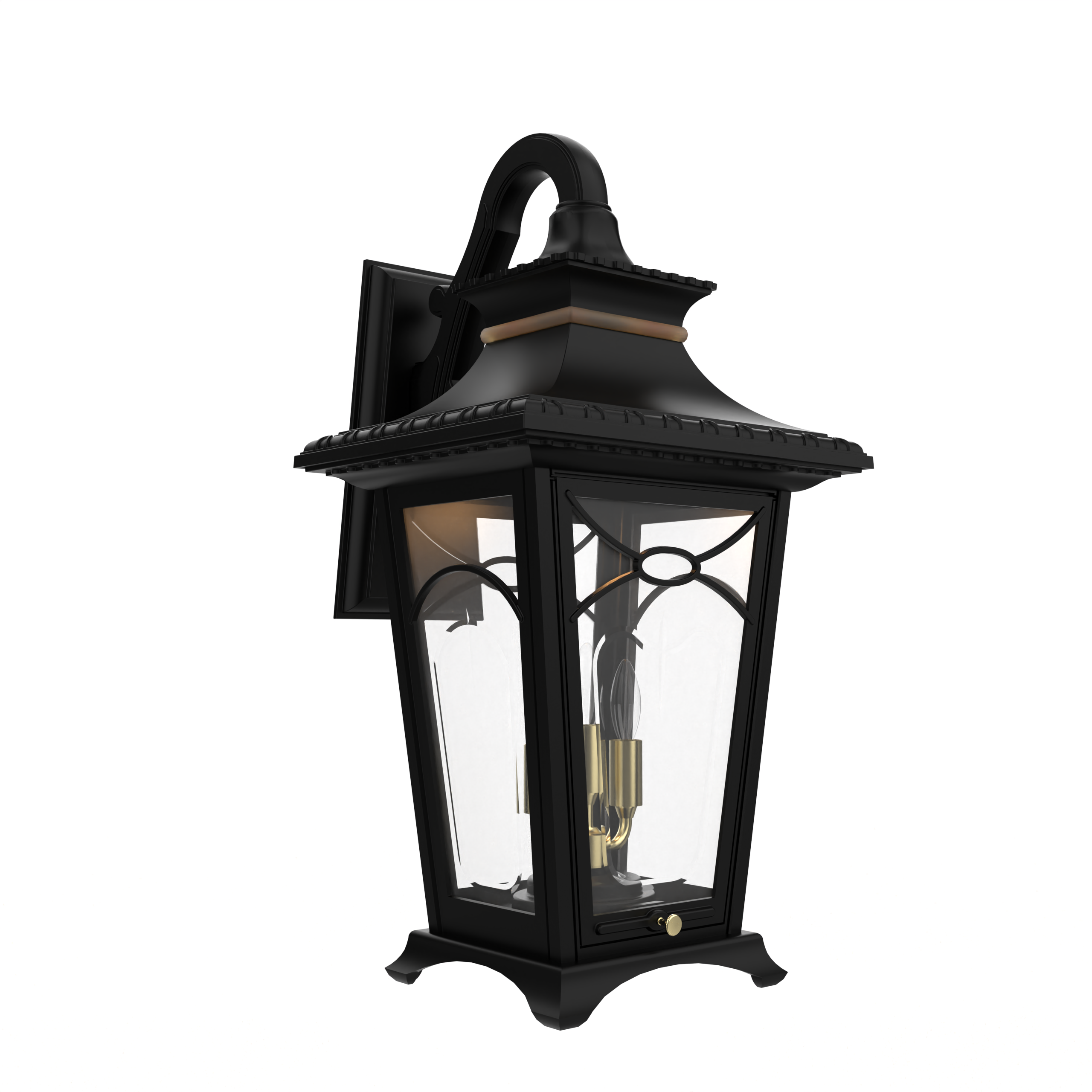 Bellissima - Luminaire mural extérieur montage bras décoratif vers le bas fond fermé format moyen - 20121