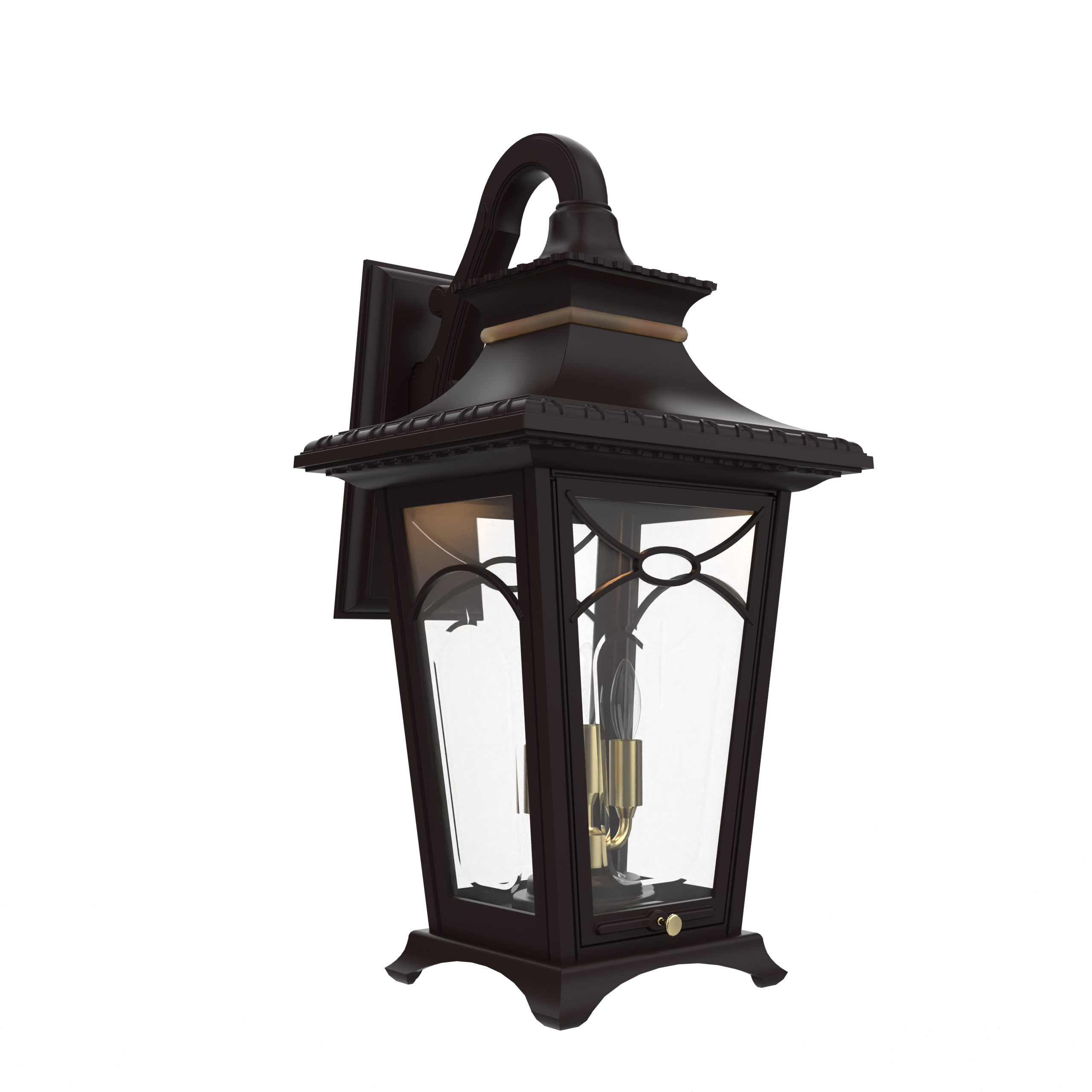 Bellissima - Luminaire mural extérieur montage bras décoratif vers le bas fond fermé format moyen - 20121