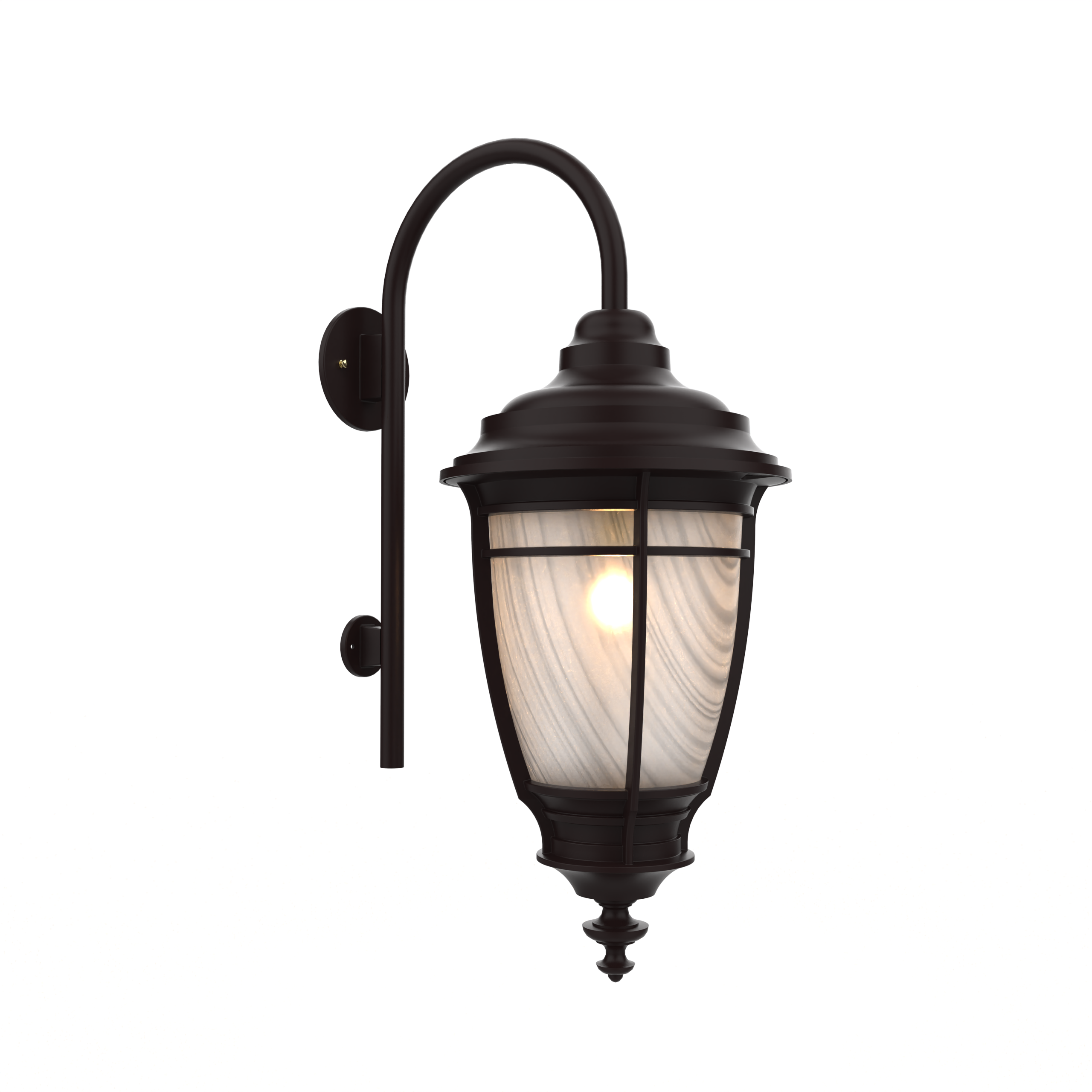 Portland - Luminaire mural extérieur montage avec canne vers le bas fond fermé format moyen - 20299