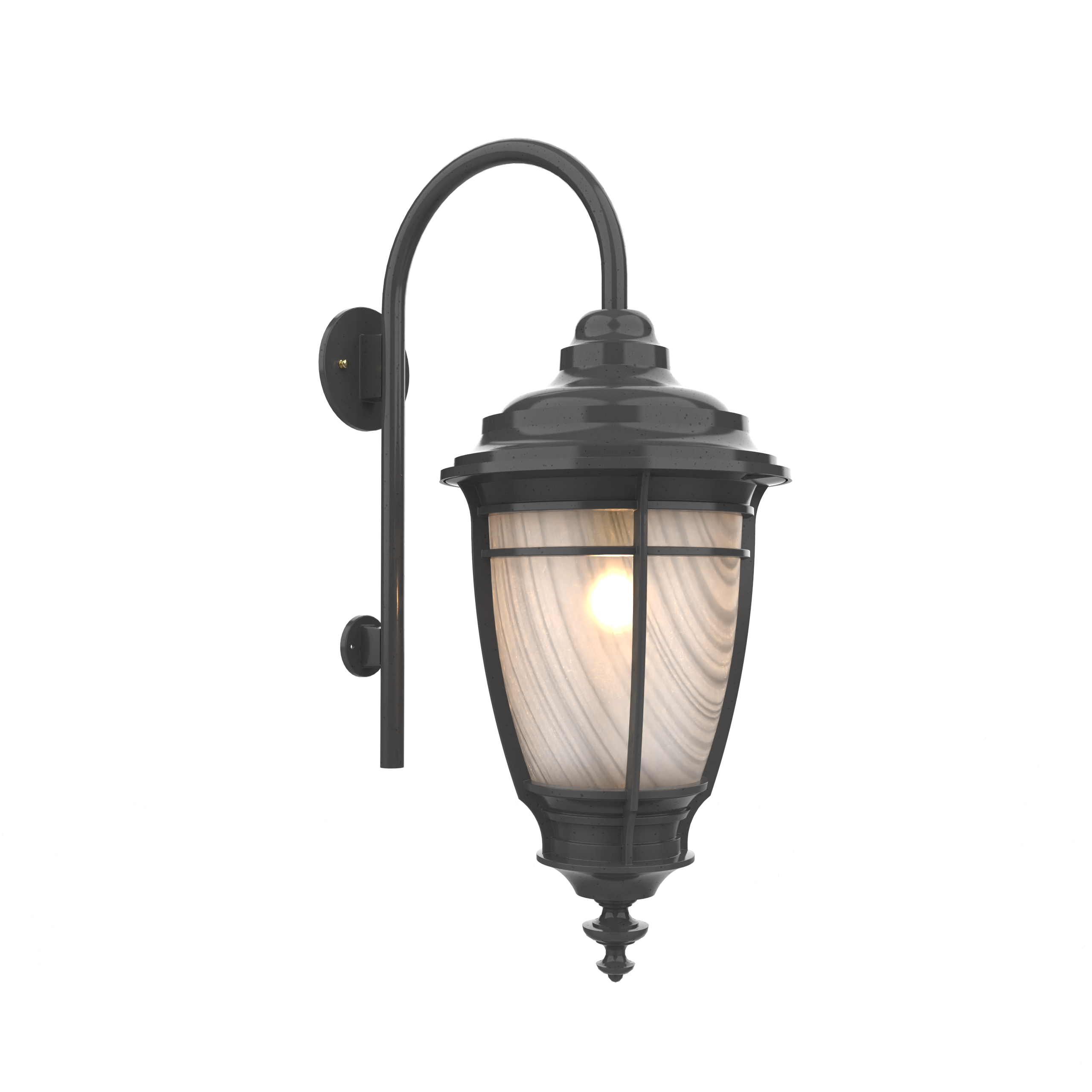 Portland - Luminaire mural extérieur montage avec canne vers le bas fond fermé format moyen - 20299