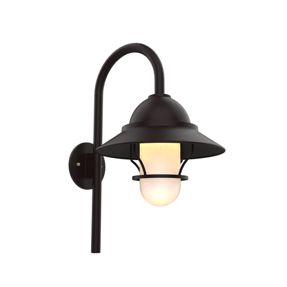 San Francisco - Luminaire mural extérieur montage vers le bas sur canne avec globe et grille format moyen - 22299