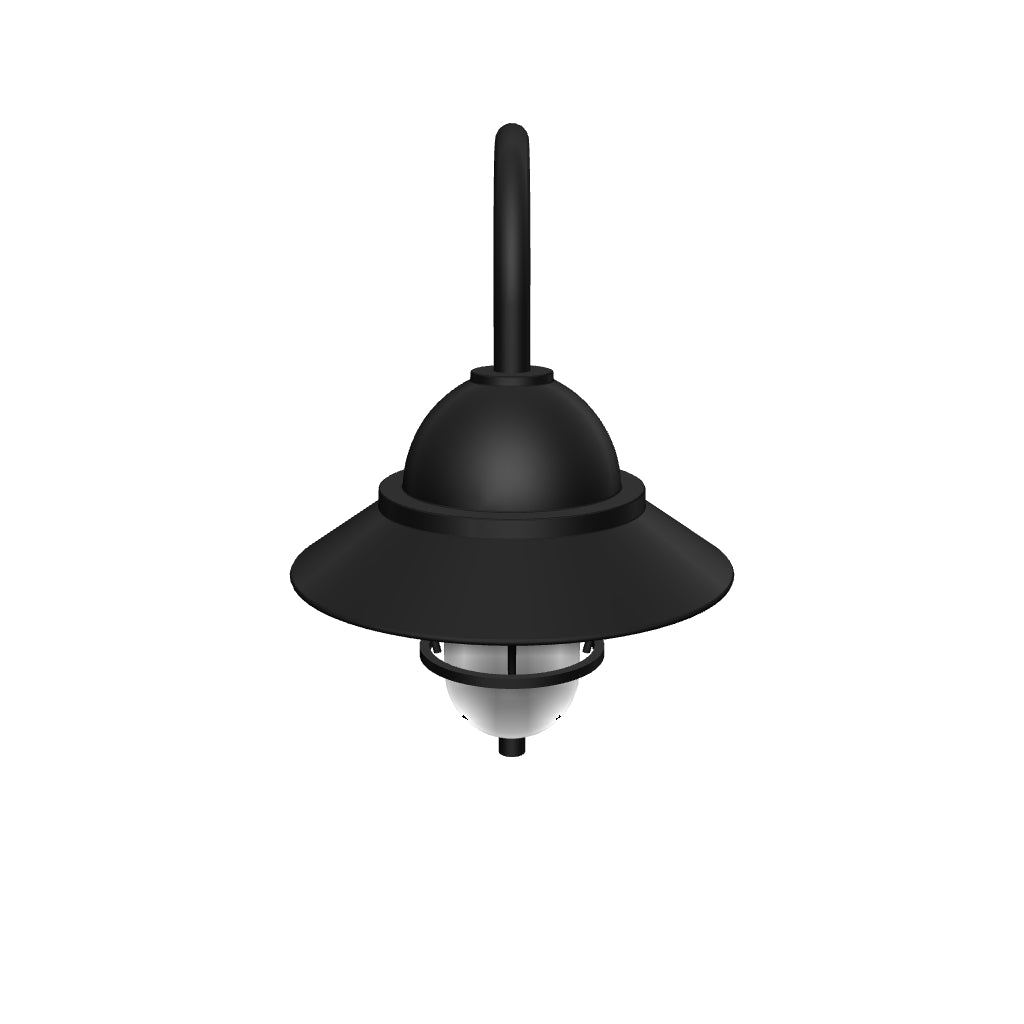 San Francisco - Luminaire mural extérieur montage vers le bas sur canne avec globe et grille format moyen - 22299