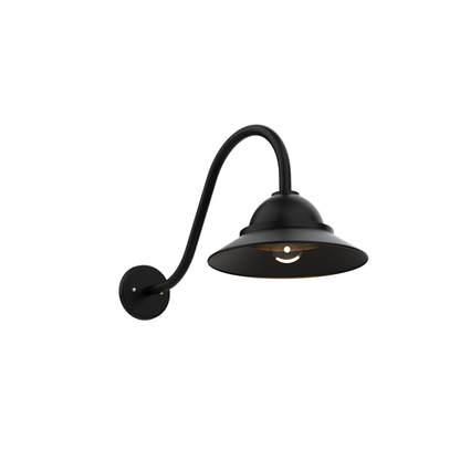 San Francisco - Luminaire mural extérieur montage vers le bas sur col de cygne fond ouvert format moyen - 22492