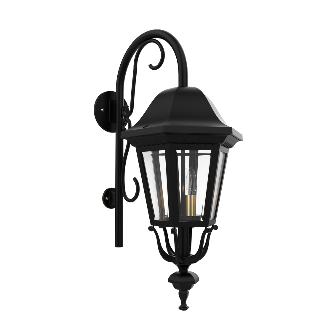 Florence - Luminaire mural extérieur montage vers le bas avec canne fond fermé format moyen - 23798