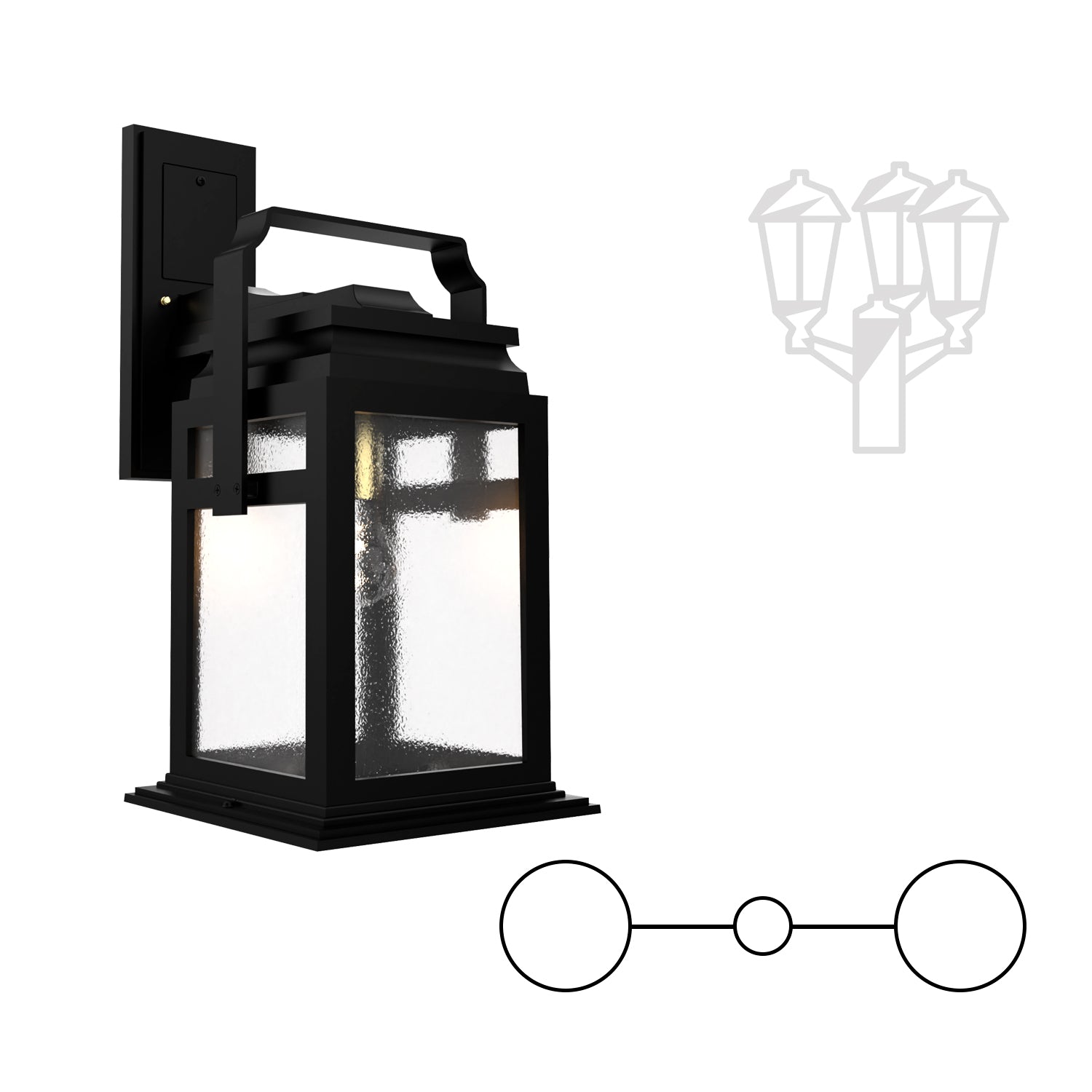 Serie 65e - Open Bottom Double Head Down Mount for Medium Post - 26501