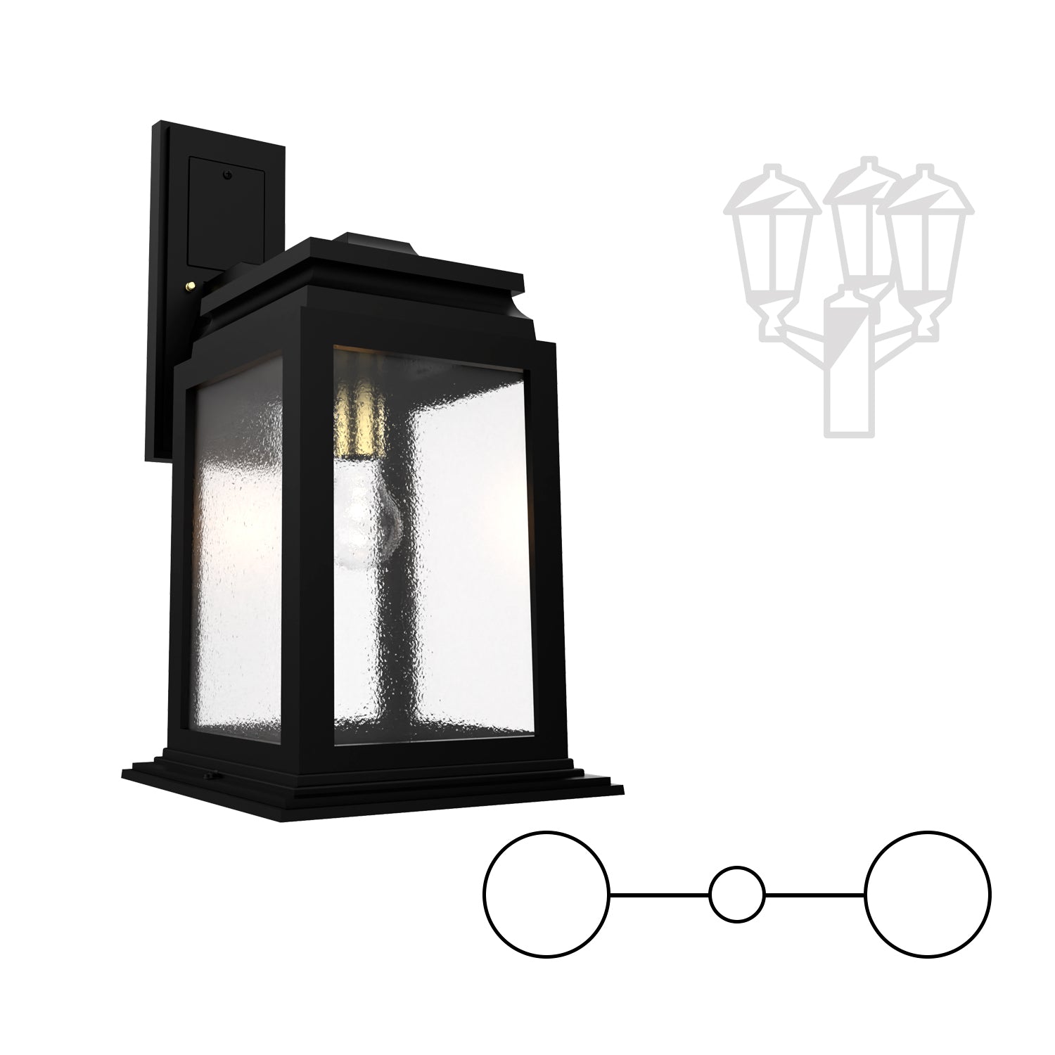 Serie 65e - Open Bottom Double Head Down Mount for Medium Post - 26701