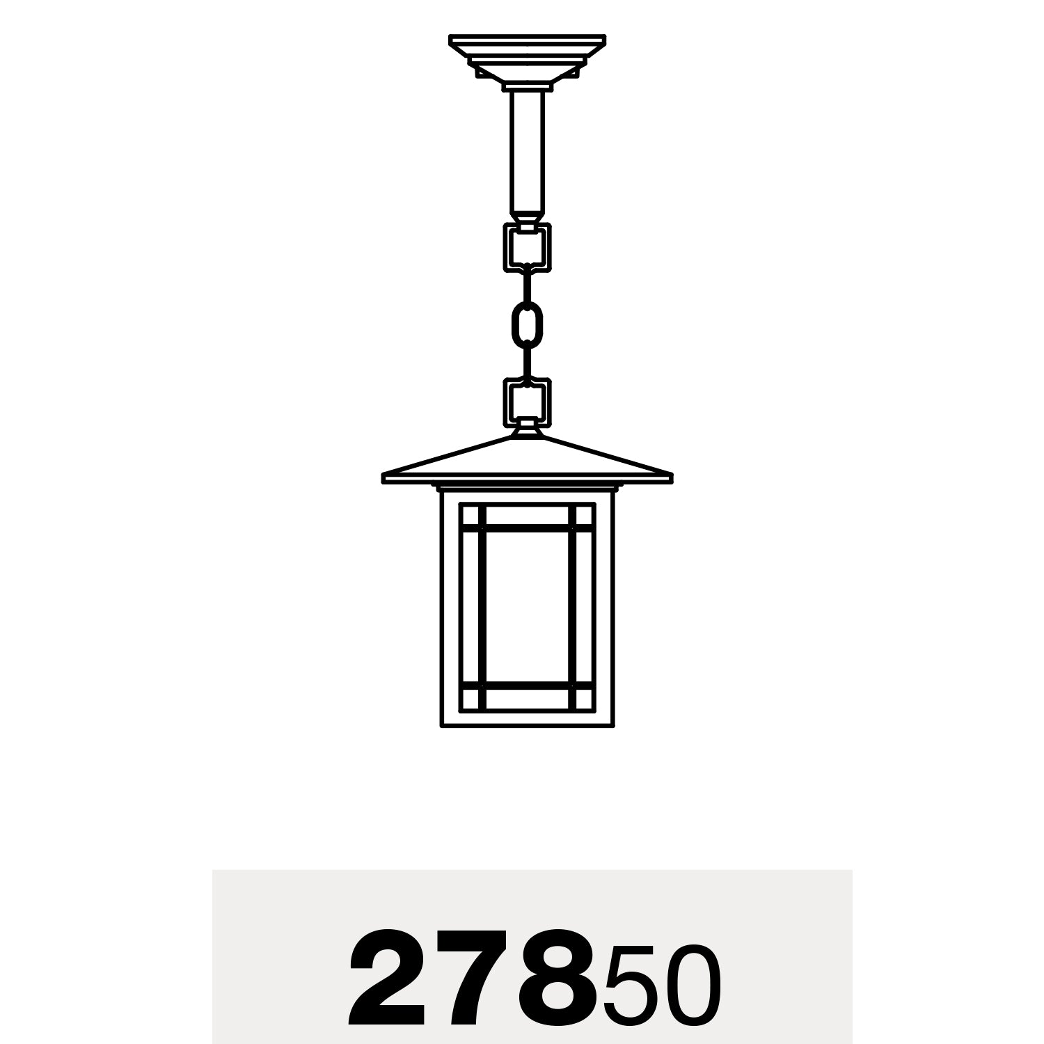 Arlington - Montage au plafond avec chaine fond ouvert format moyen - 27850