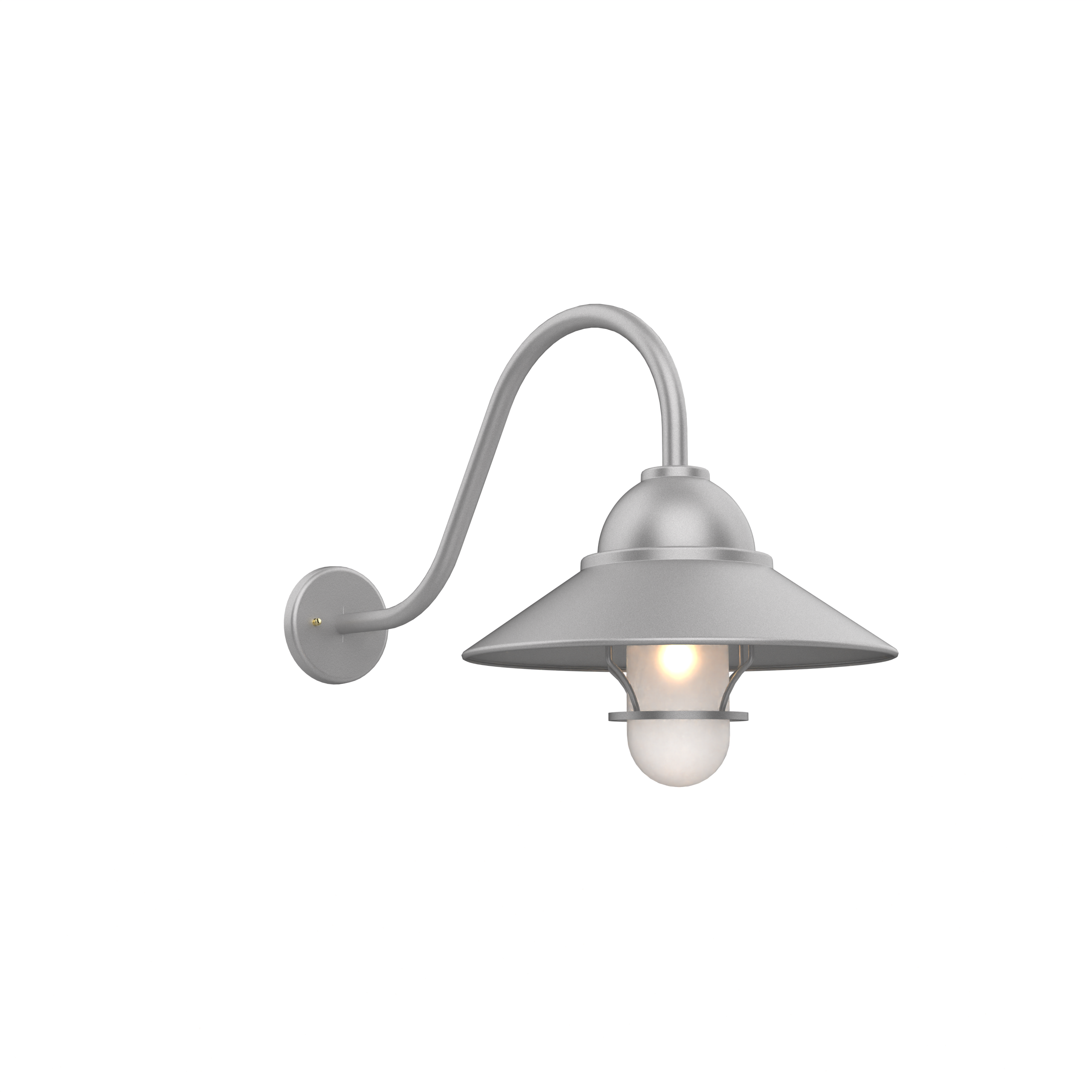 San Francisco - Luminaire mural extérieur montage vers le bas sur col de cygne avec globe et grille format grand - 32292